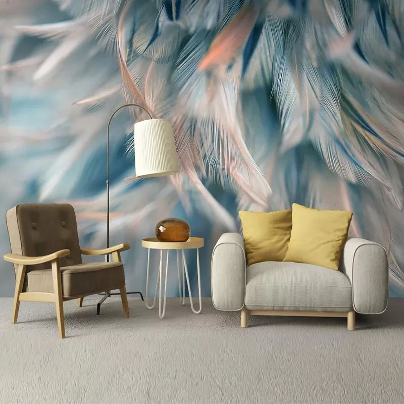 Customized products Mural Wallpaper 3D Color Feather Fresco Living Room Bedroom Home Decor Backdrop Wall Painting Modern Art 8d