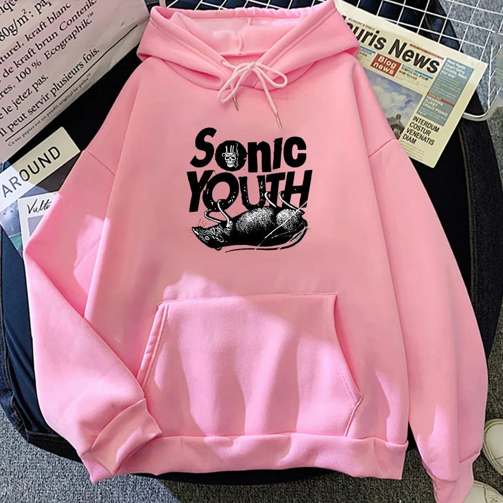 

S-Sonic Youth Music Band Harajuku Hoodies MEN Aesthetic Handsome Manga Graphic Sweatshirt Sense of Design Aldult Four Seasons