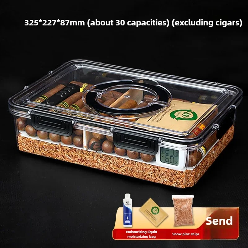 Cuban Cigar Cabinet Cedar Box Lock  Sealed Moisturizing Portable Cigar Moisturizing Box Set of 30