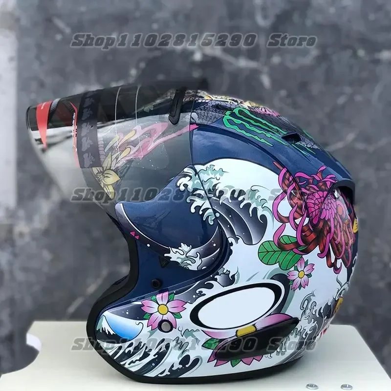 Ram3 Oriental Dragon Half Helmet Men and Women Motorcycle Off-Road Summer Helmet Downhill Racing Mountain Cross Casco Capacete