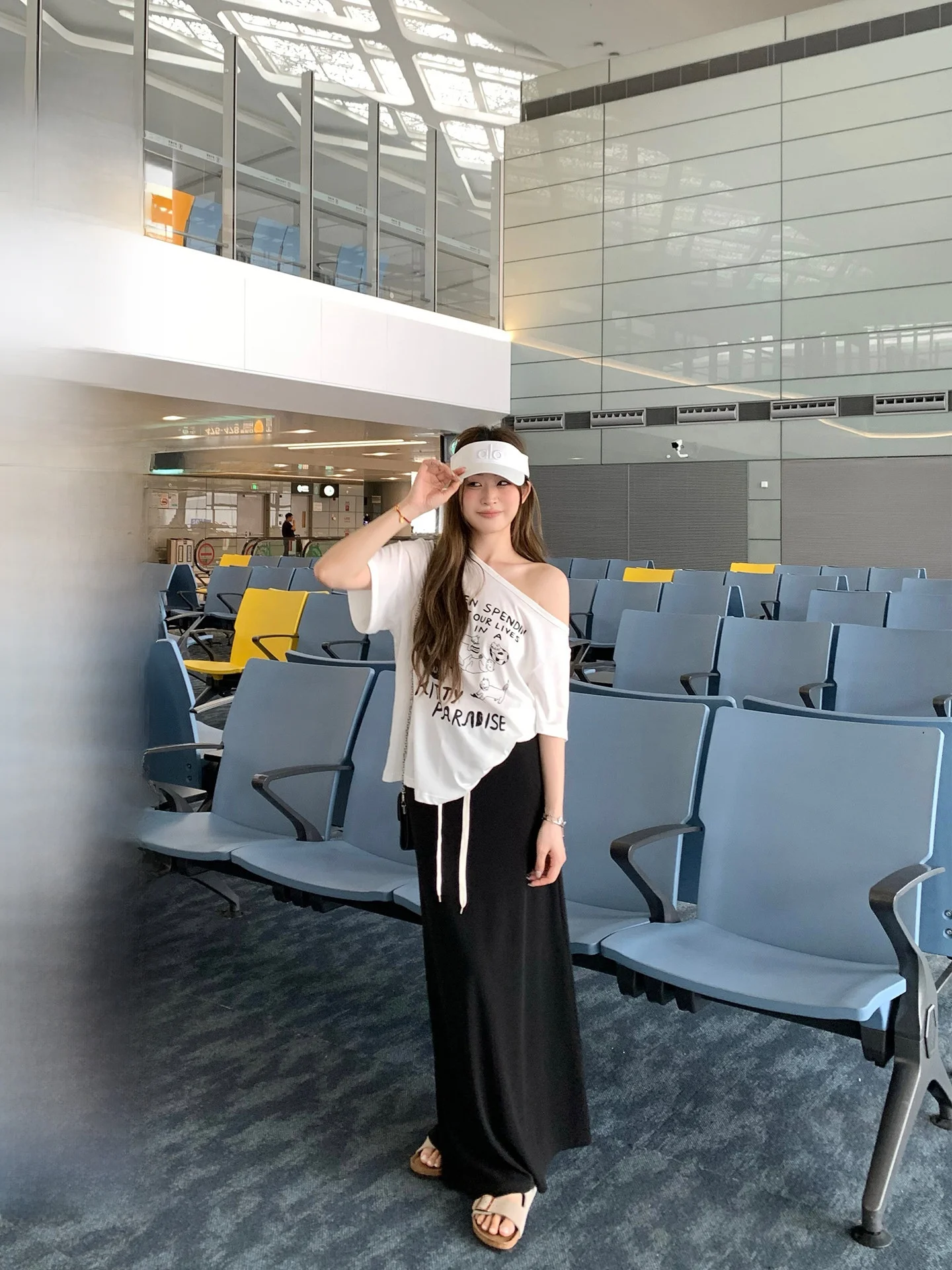 

Элегантная юбка макси Laid-ba с поясом, свободного кроя, в уличном стиле, для невысоких женщин, с эффектом прохлады, для повседневной носки