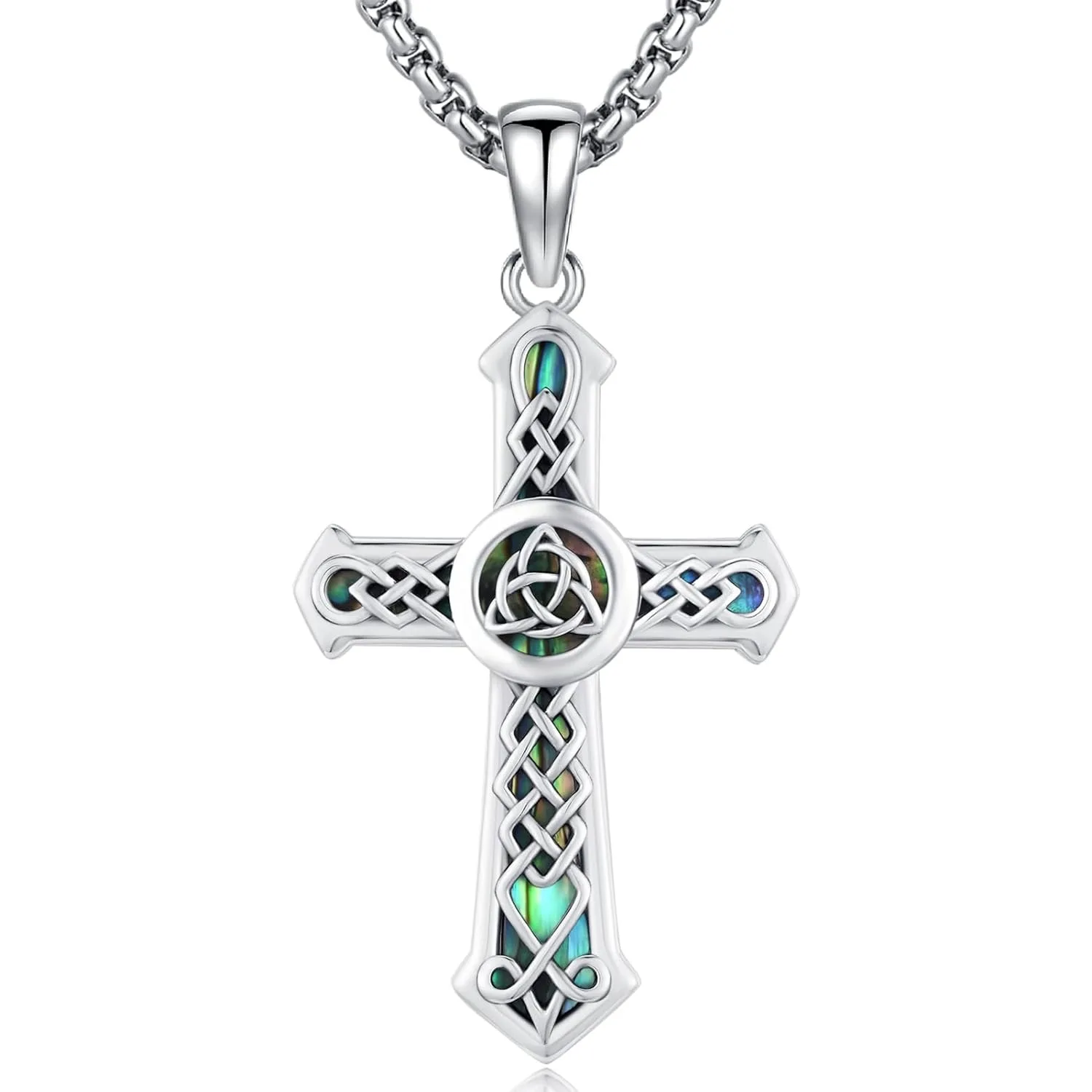 

Celtic Cross Necklace 925 Sterling Silver Cross Pendant Wiccan Protection Amulet Necklace Jewelry Gifts for Women Men Christmas