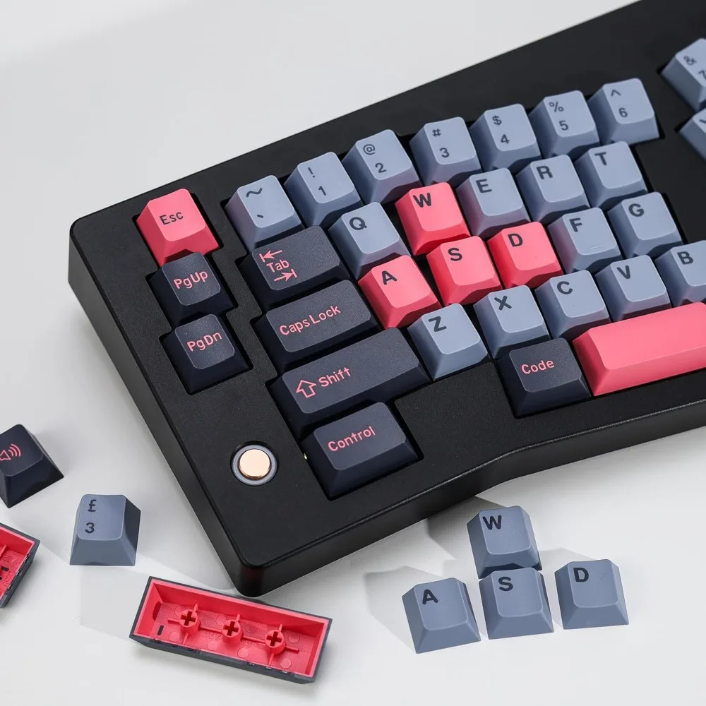 

8008 PBT Double Shot Keycap Set 174 Keys Retro Blue Custom Key Cap Keycaps 60 Percent Cherry Profile Keycaps for 61/64/68/84/87/