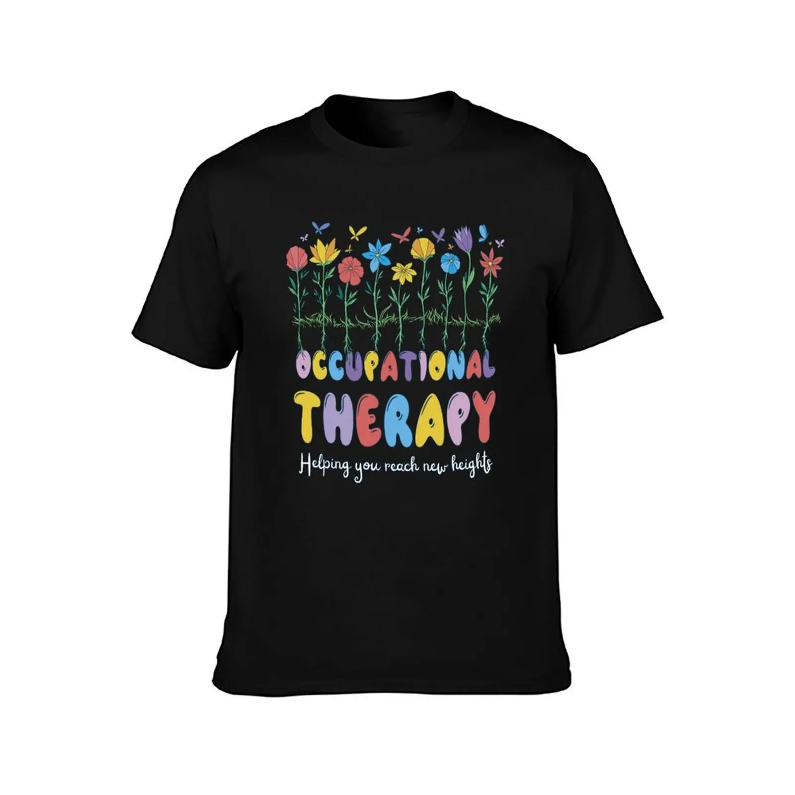 Floral Occupational Therapy New Heights T-Shirt Utility Work Short Sleeve Top T-Shirt
