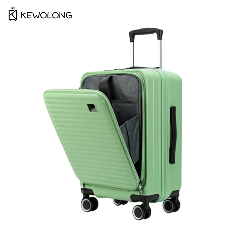 

24-дюймовая ручная кладь с передним открытием, быстрый доступ, отделение для ноутбука, деловой чемодан, легкая сумка на тележке для ПК