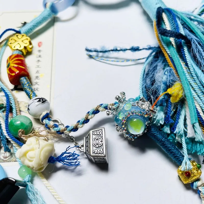 Handmade Creative Custom Phone Lanyard with Adjustable Back Clip Strap, Crossbody Anti-lost Cord for Outdoor Hiking