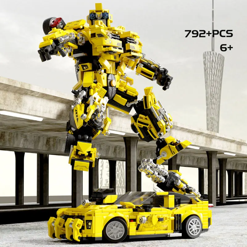 MOC 2 in 1 Technology Bricks Deformation Transform Robot Model Movie Building Blocks Toys Cars Birthday Gifts for Kids Children