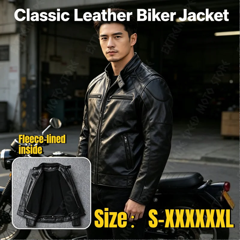 Men's Cycling Jacket Retro Casual Loose Outdoor Cycling Hiking Camping Travel Home Workwear Men's Motorcycle Leather Jacket