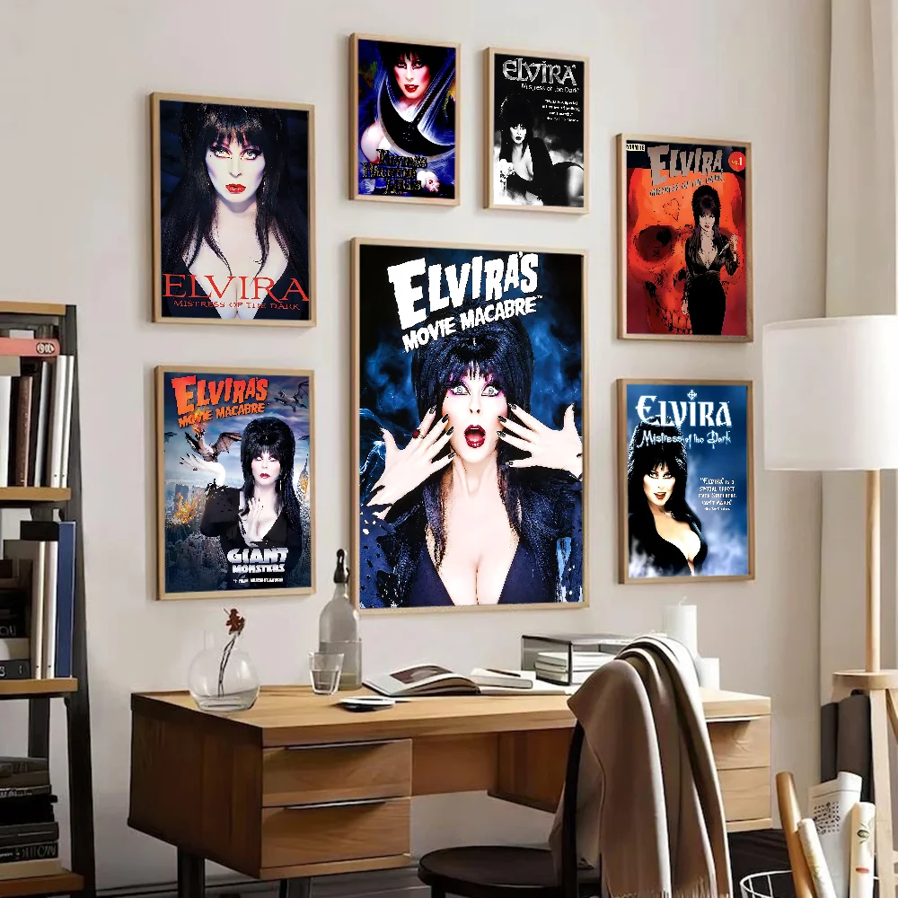 Movie Elvira M-Mistress Of The Dark Self-adhesive Art Poster Whitepaper Prints Posters Artwork Aesthetic Art Wall Painting