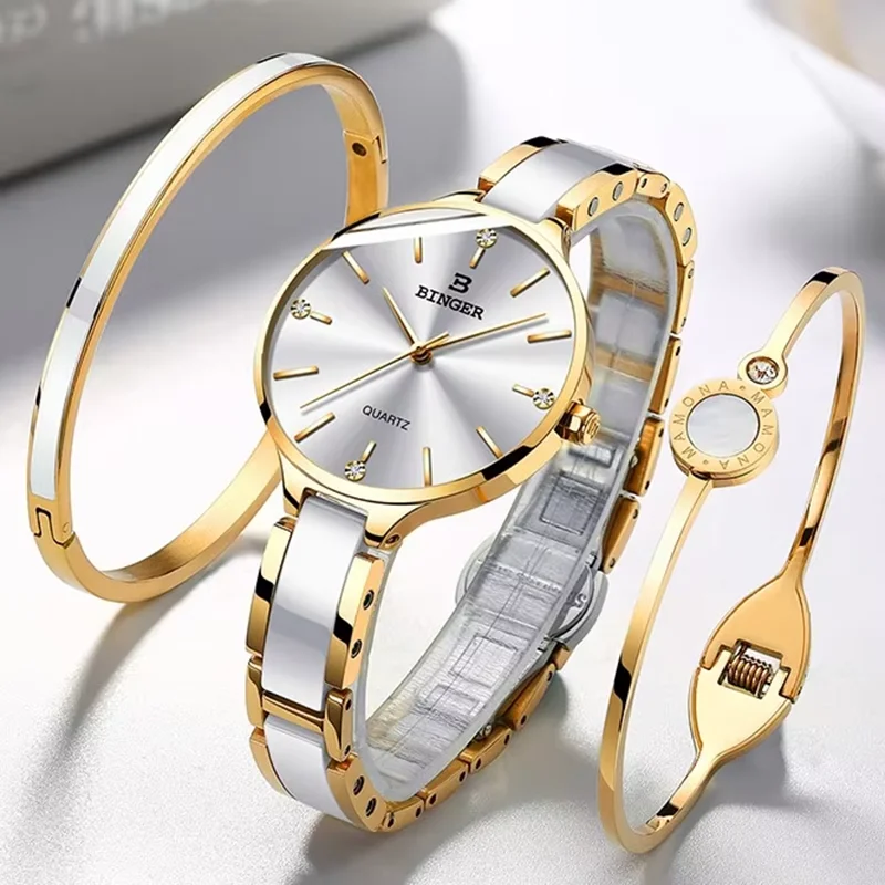 Switzerland Ceramic Quartz Watches for Woman Luxury Brand Ladies Watch Waterproof Sapphire Gift Bracelet Simple Reloj Para Mujer