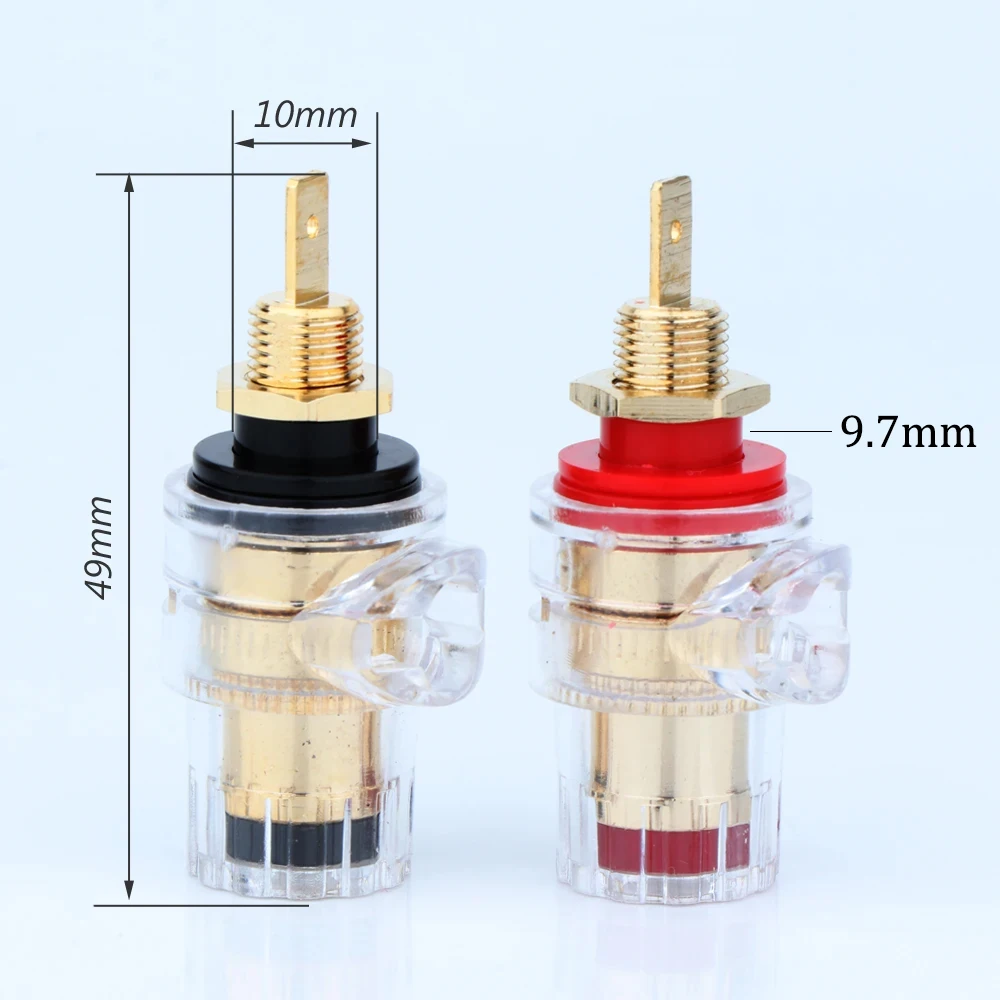 Terminal Gold Plating Binding Post For Speaker Amplifier 4MM Banana Plug Connector Brass