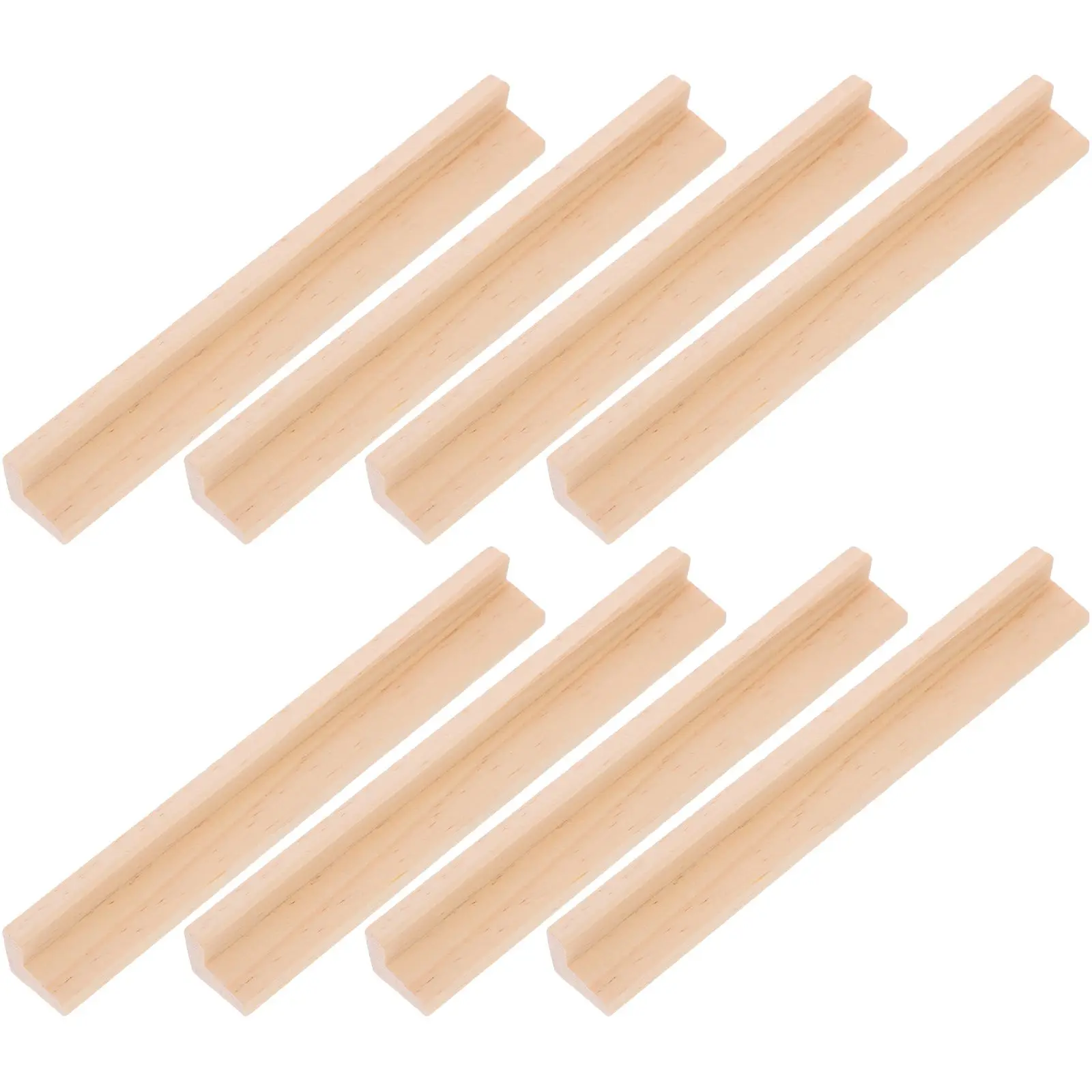 

8 Pcs Wooden Letter Ornaments 19cm Domino Racks Multi Function Toy Cards Base Displaying Stand Wooden Domino Trays