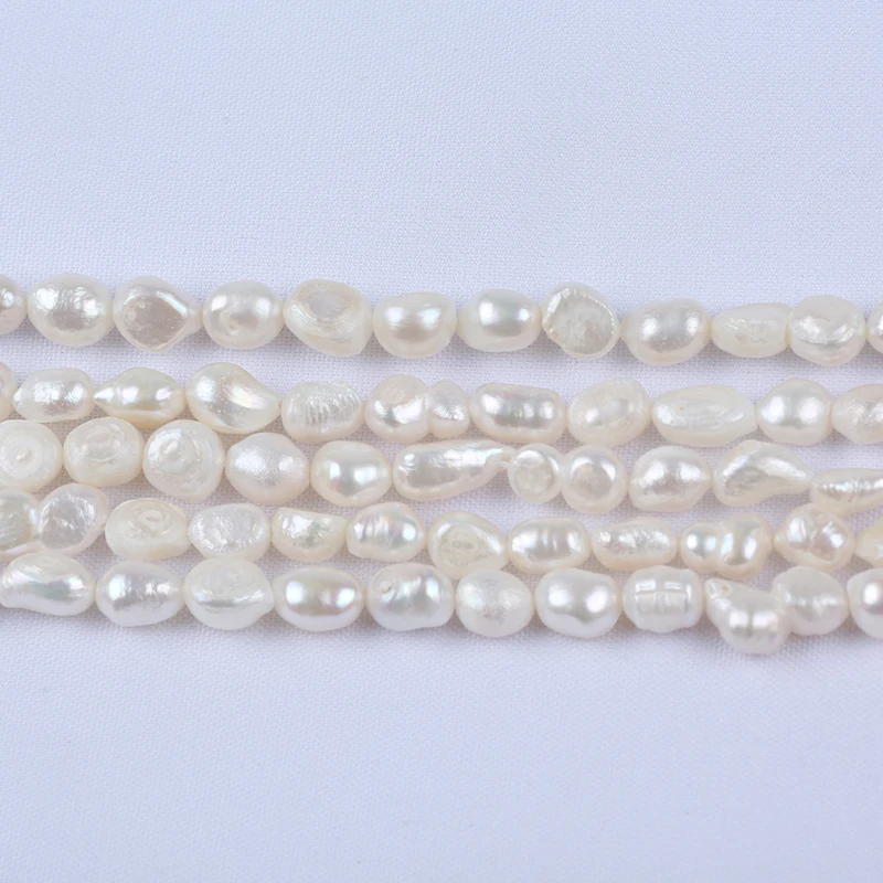 8-9mm  Punch Pearl Beads White  Baroque  Pearls Freshwater Pearl Strand  For Marking Jewelry