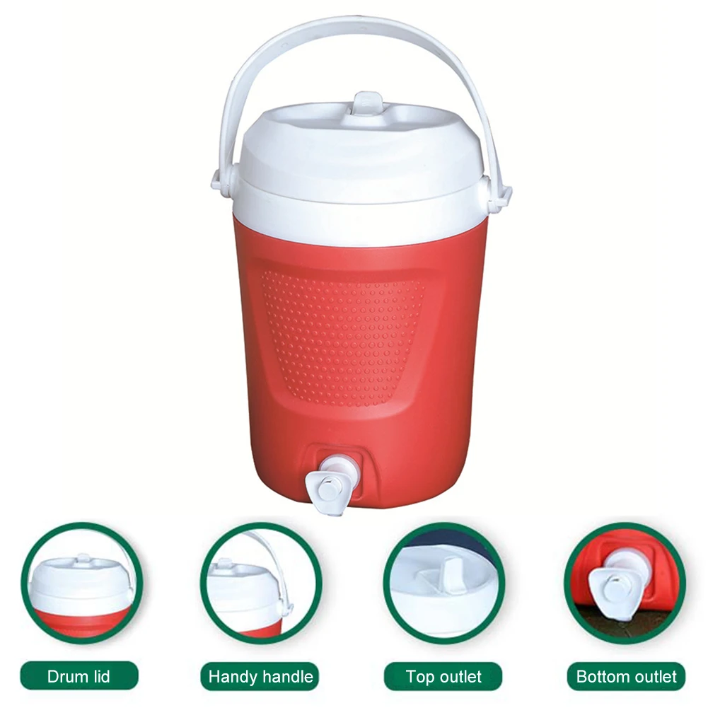 

1 Gallon Insulated Water Bottle with Handle Drinks Jug 2 Water Outlet Thermal Water Bottle Large Capacity for Outdoor Travel