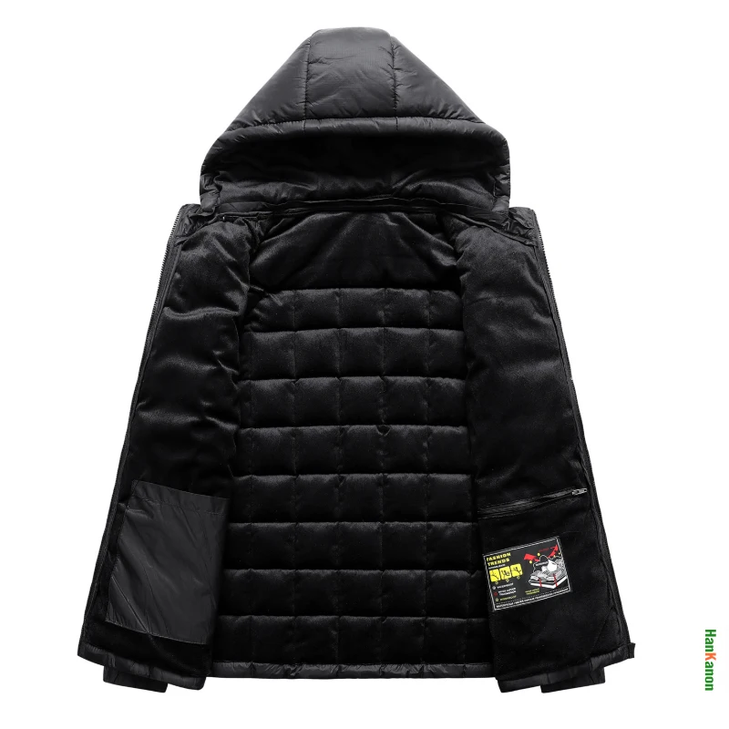 معطف بغطاء للرأس من القطن سميك للجنسين مع حشوة قطنية ضلع الشواء من الجرافين، مقاوم للرياح ومقاوم للماء للتخييم في الهواء الطلق