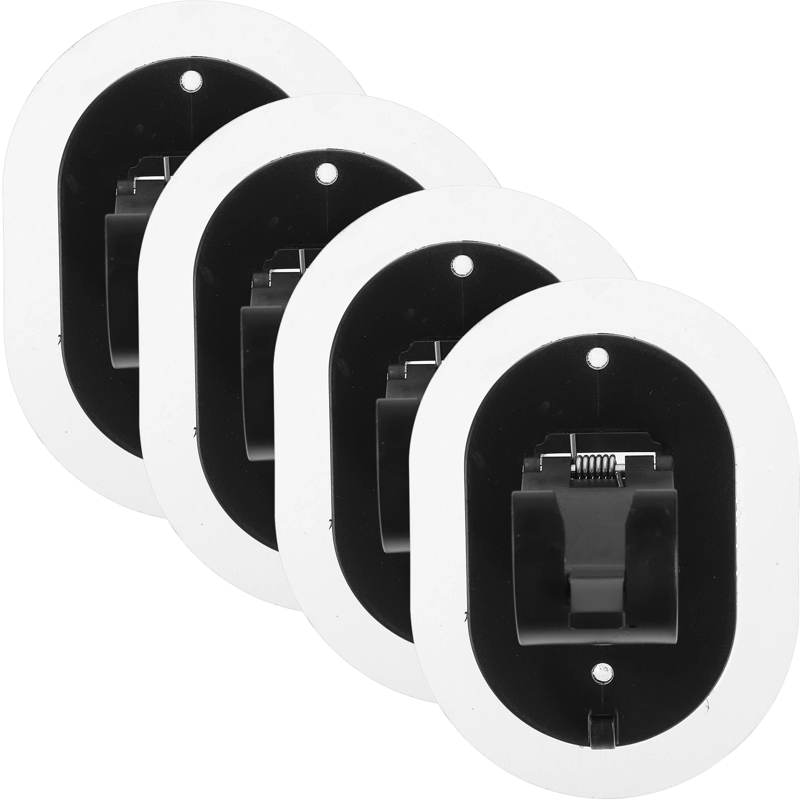 

4 Pcs Adhesive Curtain Clip Rod Brackets for Wall Braces Door Pole Support Plastic No Drilling Rods Hooks