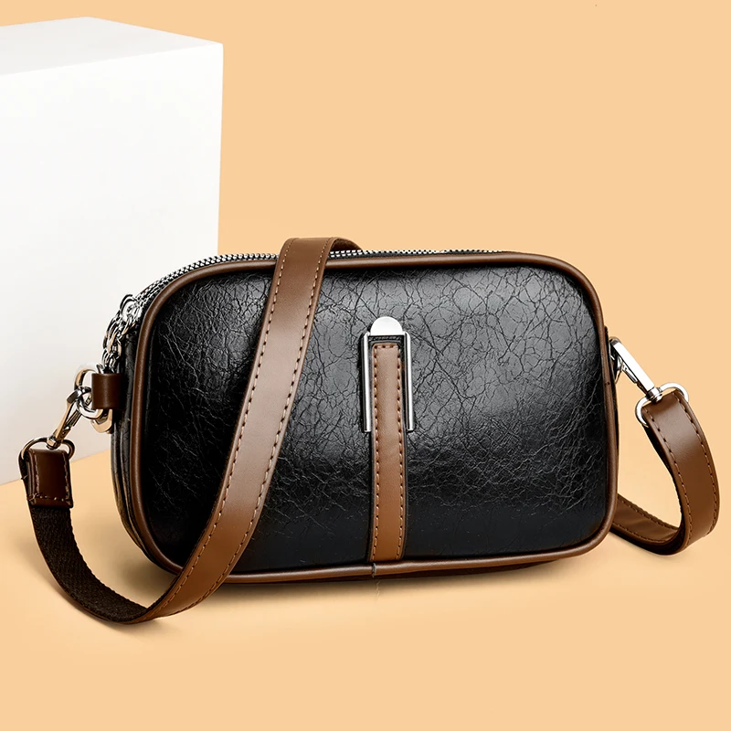 

New Fashion Simple Women's Shoulder Bag Famous Luxury Women Crossbody Bags Authentic Soft PU Leather Wallet Mobile Bolsas Sac