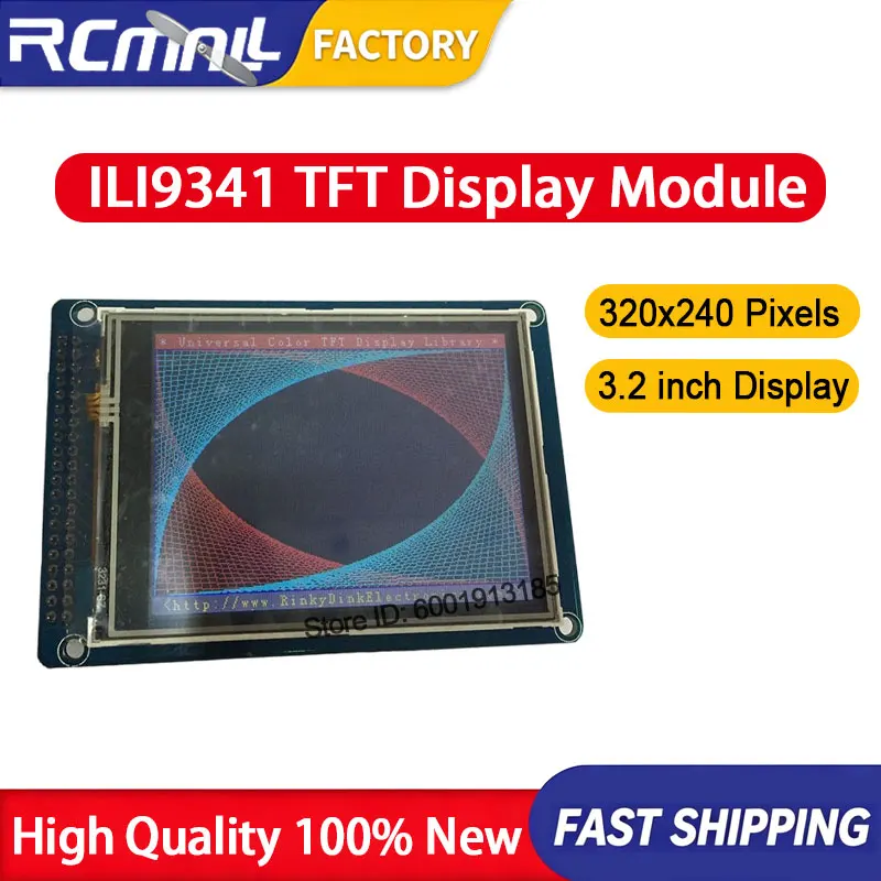 ILI9341 3.2 Inch TFT LCD Display Module 320x240 Touch Screen 40 Pin SD Slot Compatible with Arduino ESP32 Board Home Office