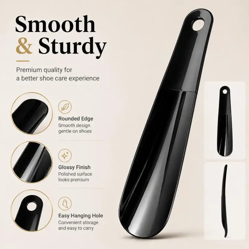 Compact Shoe Horn Set - Durable Plastic, 16cm, Ideal for Travel & Home Use image 3