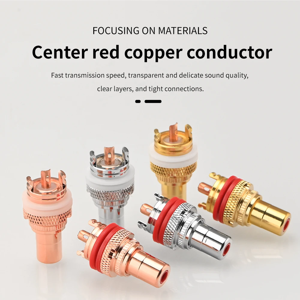 Gold Plated Red Copper Plated Rhodium Plated HiFi RCA Female Socket Plug Power Amplifier CD Device Socket Adapter Terminal