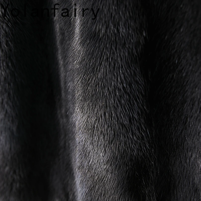 YOLANFAIRY Echt Bont Jas Vrouw Natuurlijke Hele Nertsen Bontjas Vrouwen Kleding Herfst Winter Mid-lengte Capuchon Bontjassen outwears