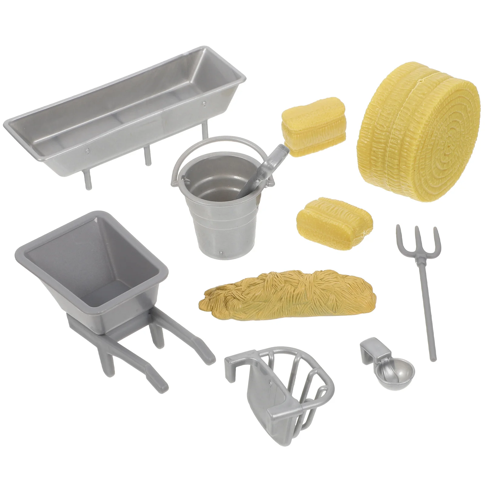 8 Pcs Ranch Accessory Toys Kids Pretend Play Plastic Toddler Dollhouse Accessories