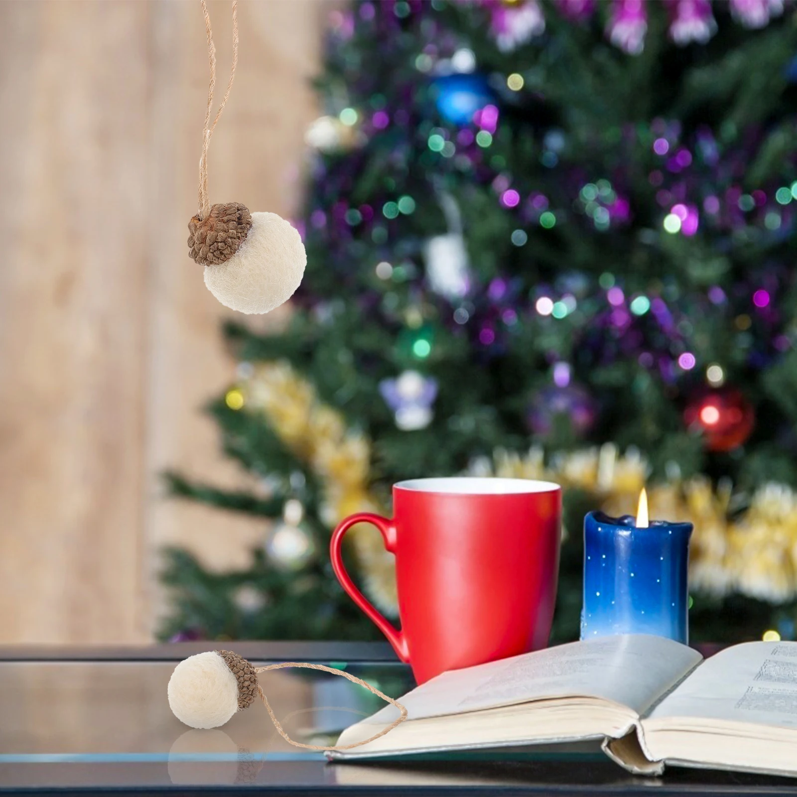 

18Pcs Felt Pine Cone Christmas Decorations DIY Pendant Xmas Themed Ornaments Safe Decor Christmas Decor