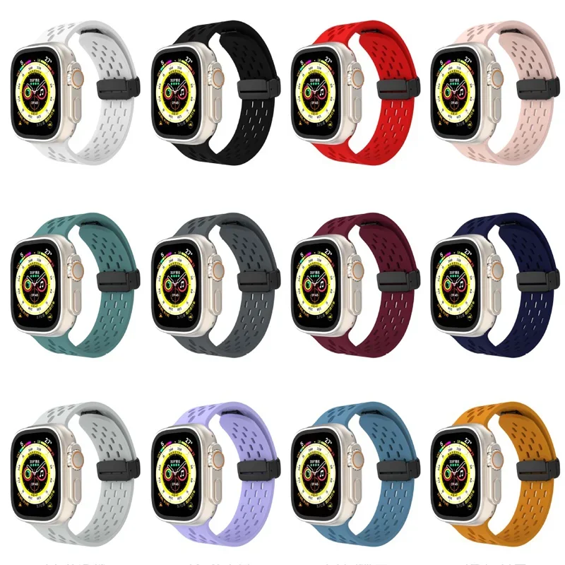 

Магнитный ремешок для Apple Watch Ultra Band 49 мм 45 мм 44 мм 42 мм 38 41 мм Силиконовый браслет Correa Apple Watch 40 мм 9 8 SE 7 6 5 4