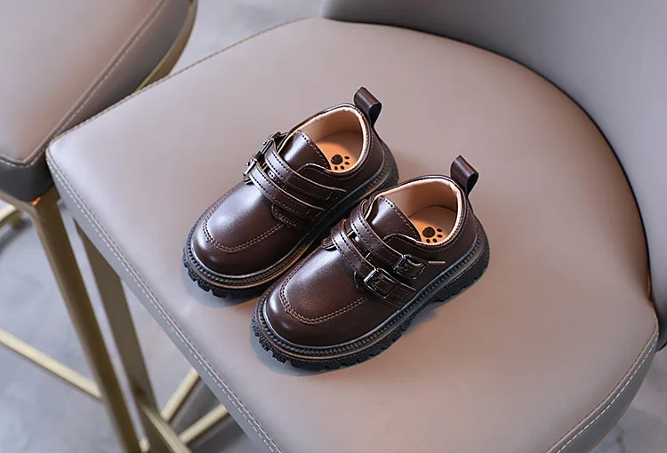 2026 Kinder Herbst Lederschuhe Lässige Schulschuhe für Jungen und Mädchen Einzelschuh Größe 21-30 Kleinkind Schwarz Braun Runde Zehenpartie Freizeitschuhe für Kinder – Detail 4