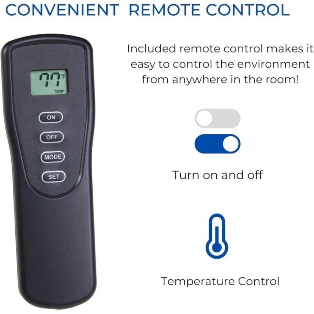 مدفأة غاز مزدوجة الوقود بدون فتحات مع عباءة، جهاز تحكم عن بعد، 5 سجلات، 26,000 وحدة حرارية بريطانية، تسخين 1350 قدم مربع