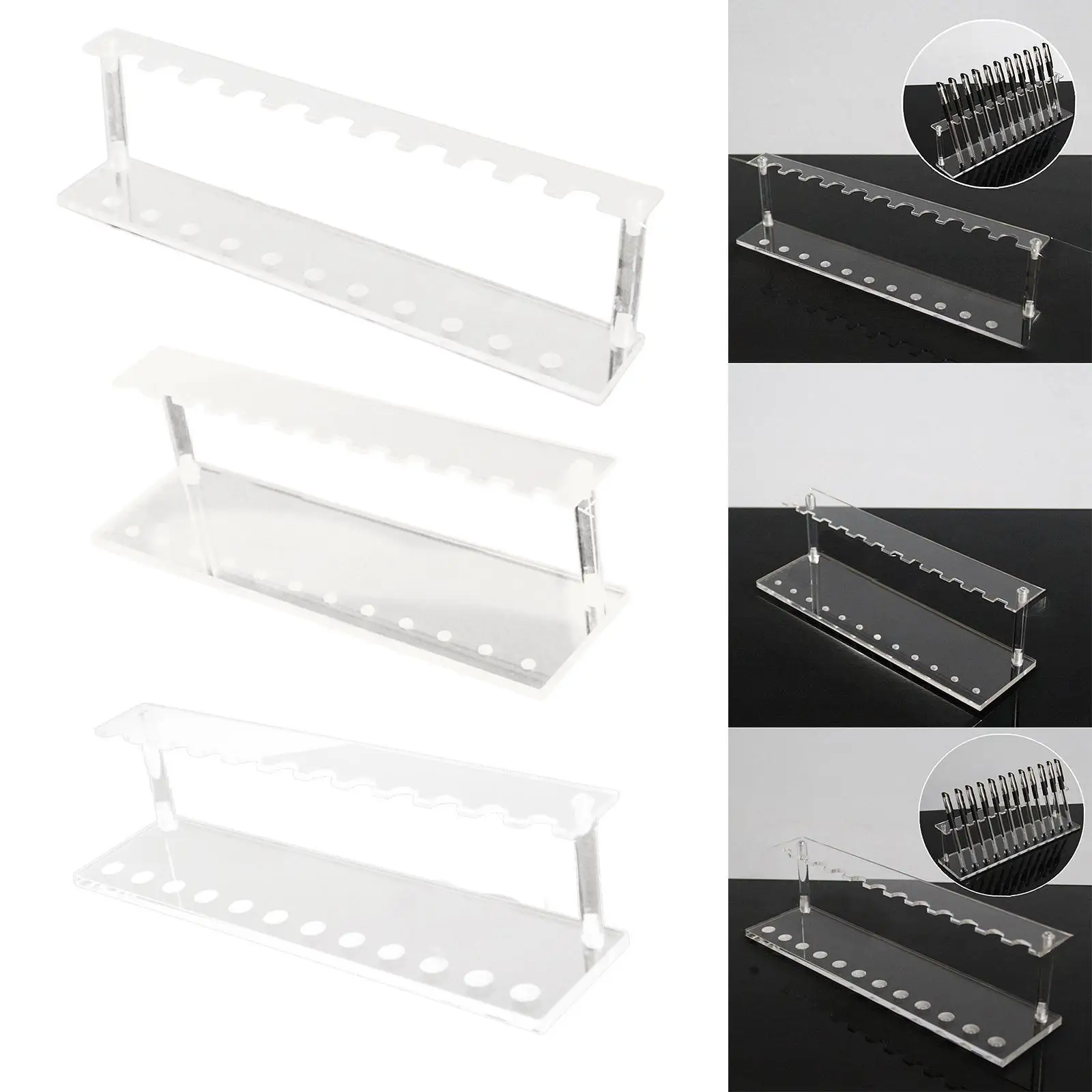 Acrylic Pen Display Stand Makeup Brush Organizer Stationery Holder Transparent Cosmetic Stand Marker Stand for Parties Office