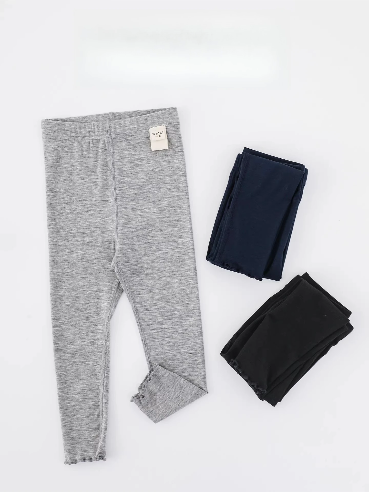 

2026 New Summer Girls High Stretch Breathable Leggings Kids Capri Length 9-Point Pants