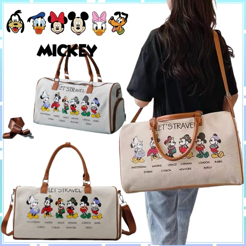 

Новая дорожная сумка-тоут с Микки Маусом для фитнеса, большая вместимость с разделением для влажной и сухой воды, портативная сумка для багажа для путешествий