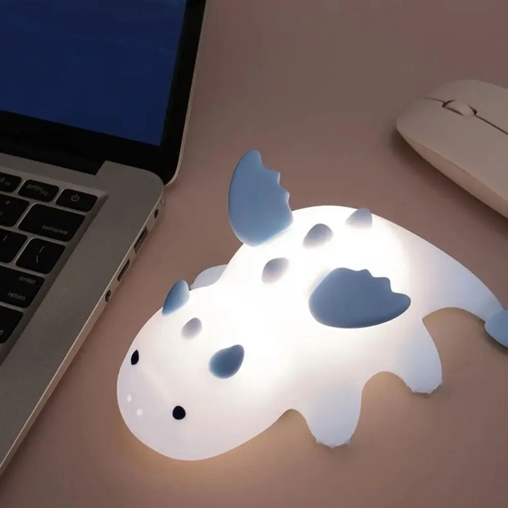 7 Colors Dragon Night Light Magnetic Base Timer Function Rechargeable Night Light Touch Sensor 3 Modes Silicone Night Light