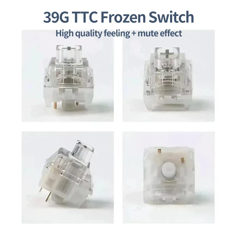 TTC Frozen Silent Switch V2 Mechanical Keyboard Mute Linear Switches 39 gf 3 Pins RGB Transparent Factory Lubrication Custom PC
