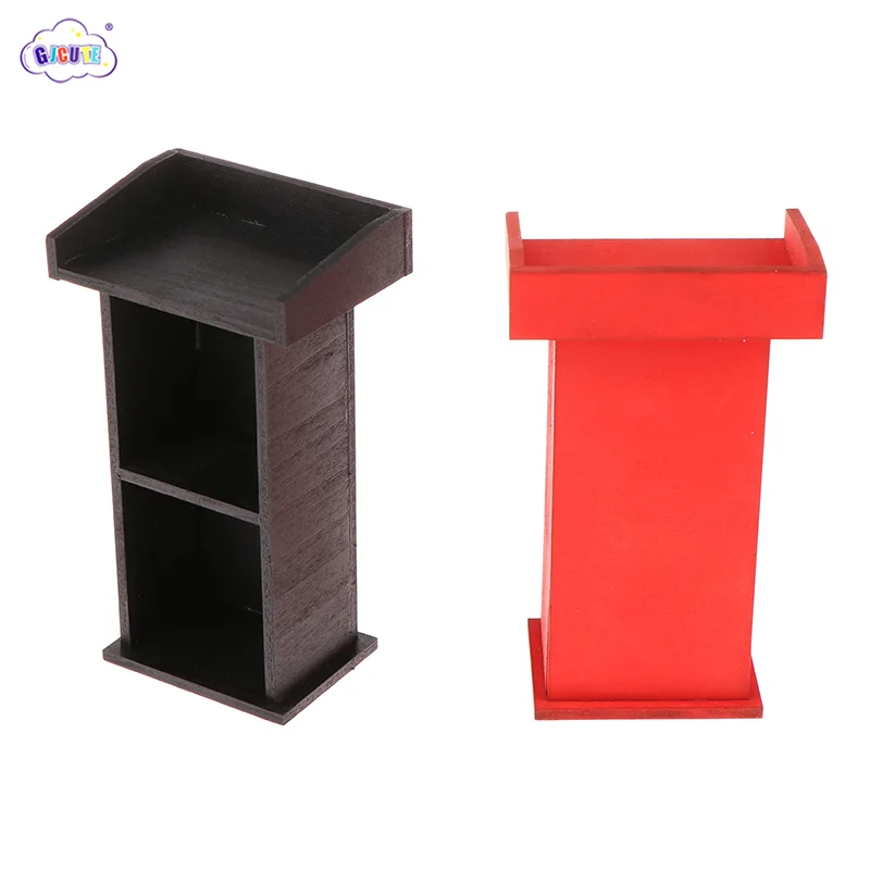 

1/12 Dollhouse Mini Speech Podium Model Simulation School Podium Dolls House Furniture Accessories Pretend Play Toys