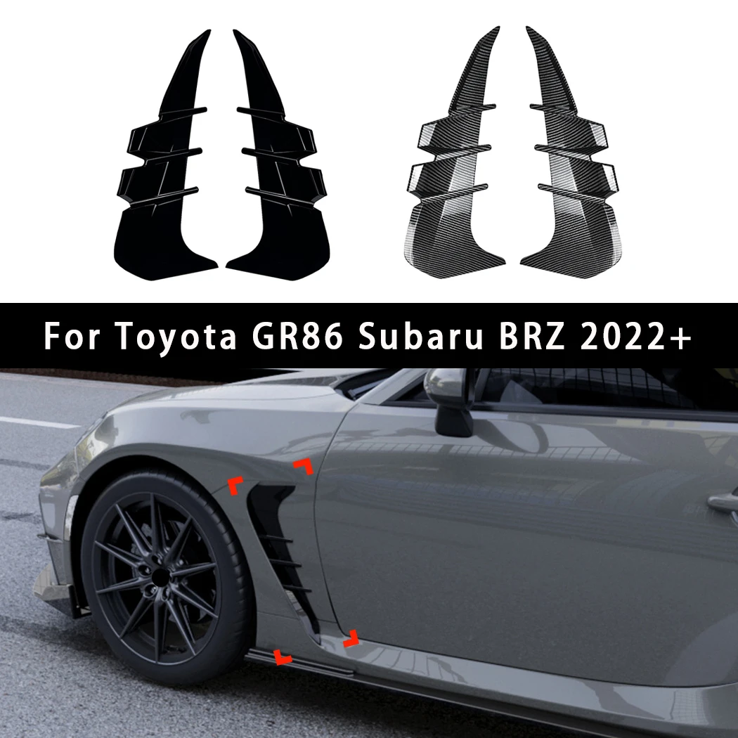 

For Toyota GR86 Subaru BRZ 2022+ Carbon Fiber Front Fender Side Air Vent Spoiler Sticker Car Body Kit Modification Accessories