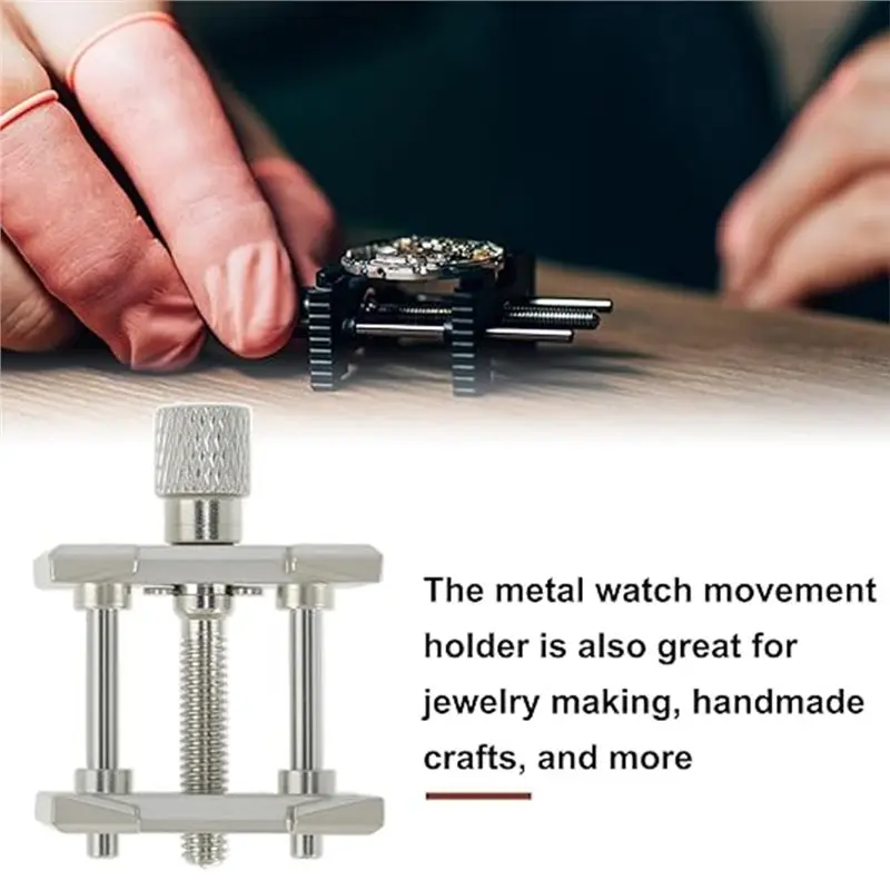 A95D-Movement Holder 3 In 1 Watch Case Metal Reversible Watchmaker Clamp Repair Tool 1.8/1.5/1 Inch
