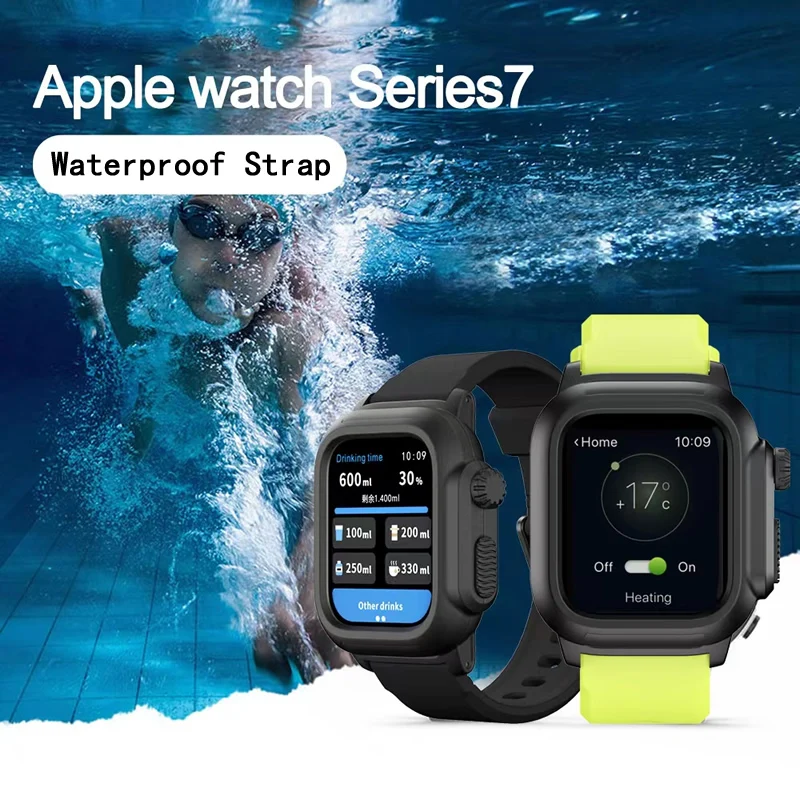 

Silicone Band Case For Apple Watch Case Series 7 6 se 5 4 3 2 Waterproof Sports 45mm 44mm 42mm 40mm Strap Shockproof Frame