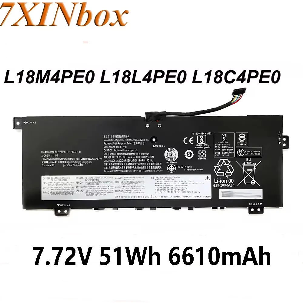 

Аккумулятор для ноутбука 7XINbox L18M4PE0 7,72 в 6610 мАч 51Wh для Lenovo Yoga C740-14IML 81tc000ius 81TC000QUS 81TC003LUS L18L4PE0 Series