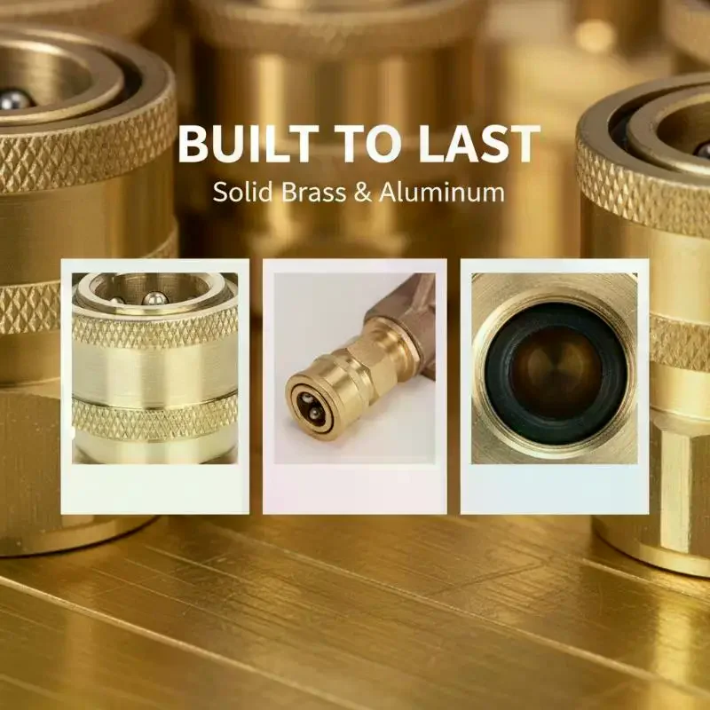 Quick Plug Washer Brass Pressure Release Connector M22 15 Female 1/4 Male Pair Hose Inch Adapter Gar