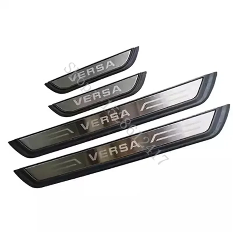 For Nissan VERSA 2020 2021~2024 Car Styling Plastic Door Sill Scuff Plate Welcome Pedal Stainless Steel Accessories