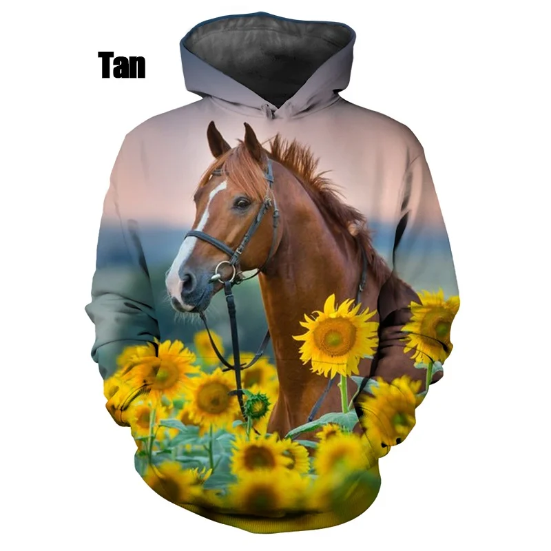 Hot Sale Horses 3D Print Hoodie Sweatshirts Men Women Fashion Casual Long Sleeve Pullover Print Harajuku Streetwear Hoodies