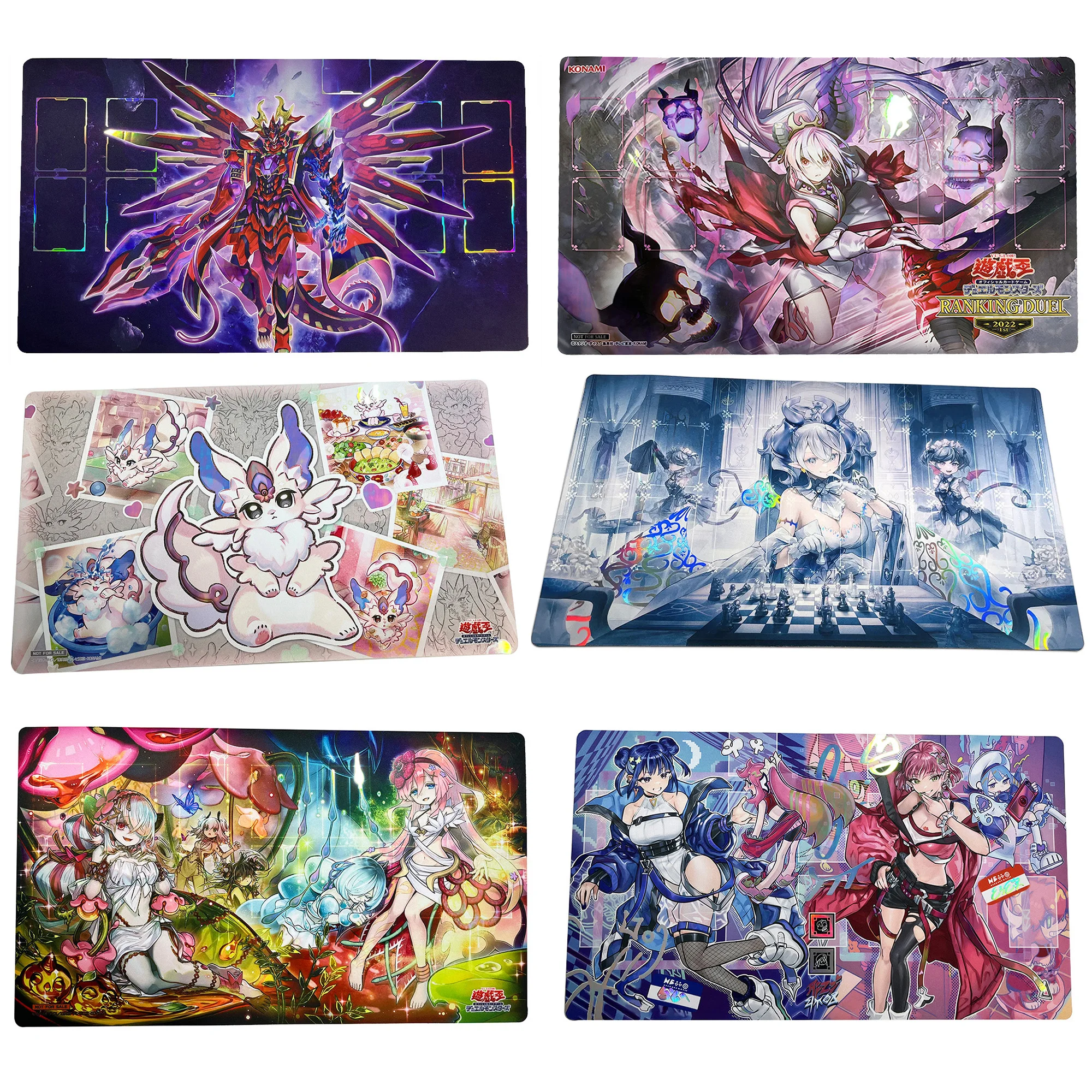 

Коврик для клавиатуры YGO Rainbow EvilTwins Ki-sikil & Lil-la, голографический Блестящий игровой коврик из фольги Holo, игровой коллекционный коврик для мыши, сумка для хранения
