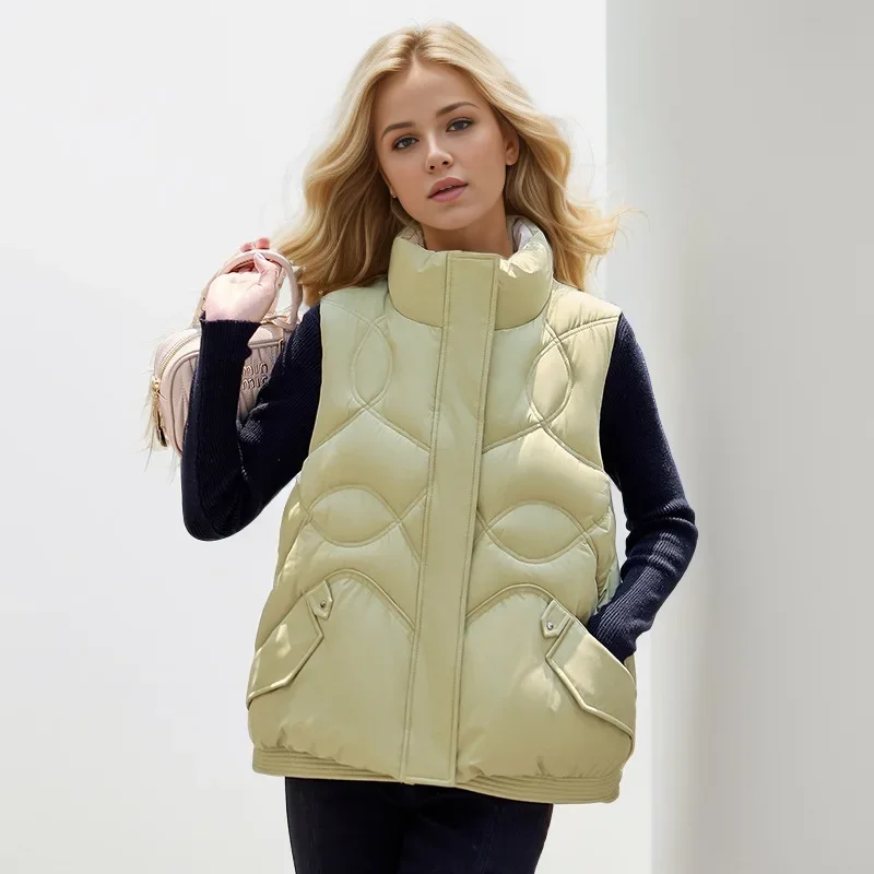 المرأة الجديدة القطن سترة معاطف الإناث عالية الياقة رشاقته الدافئة أكمام سترة قطن للنساء معاطف عادية الملابس النسائية