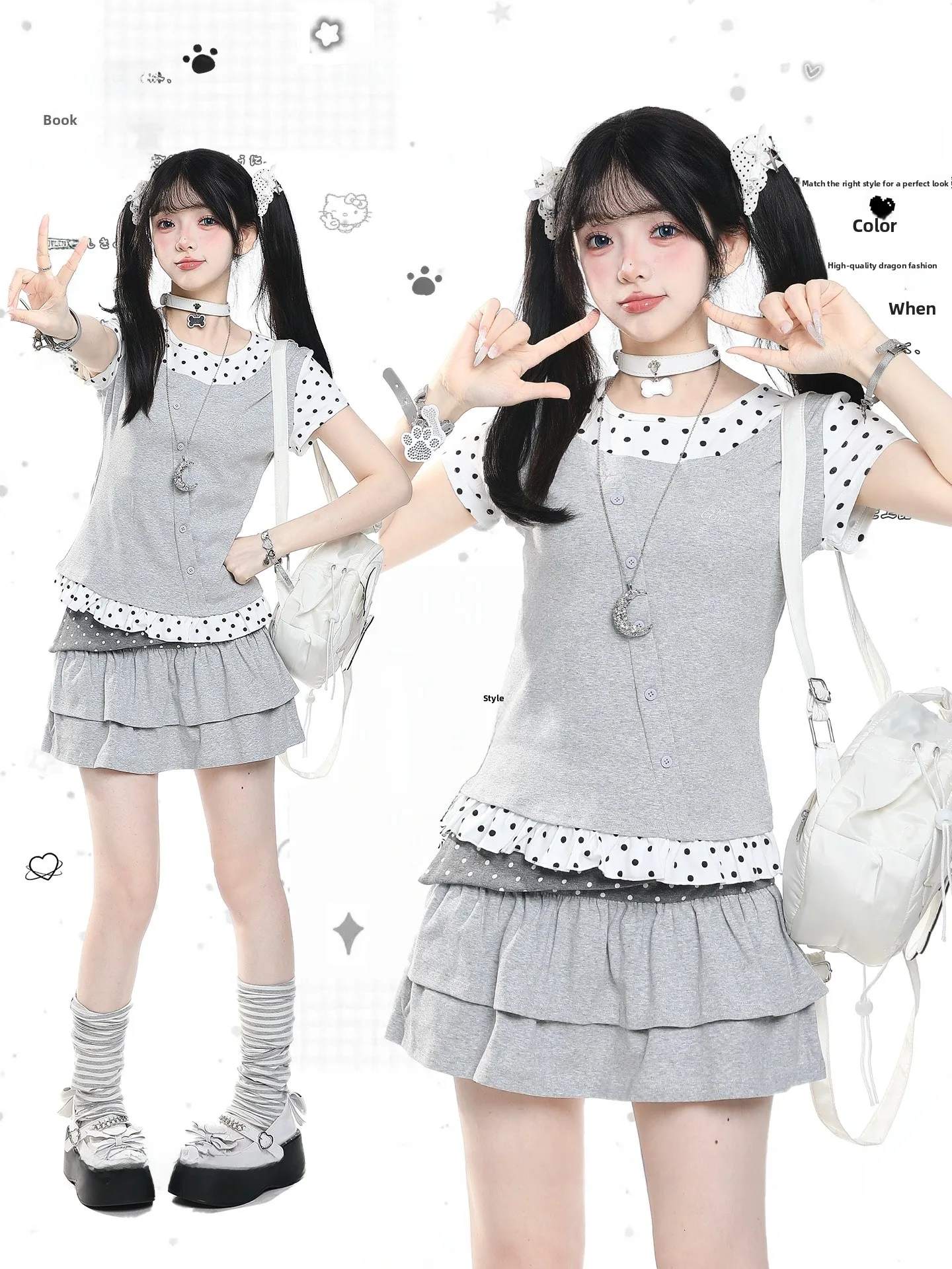 Retro American Polka Dot Short Sleeve T Shirt Women's Summer Casual Slimming Bordered Short Top Comfortable Breathable Print