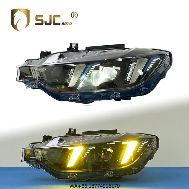 

Аксессуары для автозапчастей, фары, подходящие для 3-й серии F30 F35 12-18, обновление до белого + желтого DRL, светодиодная фара со змеиным глазом