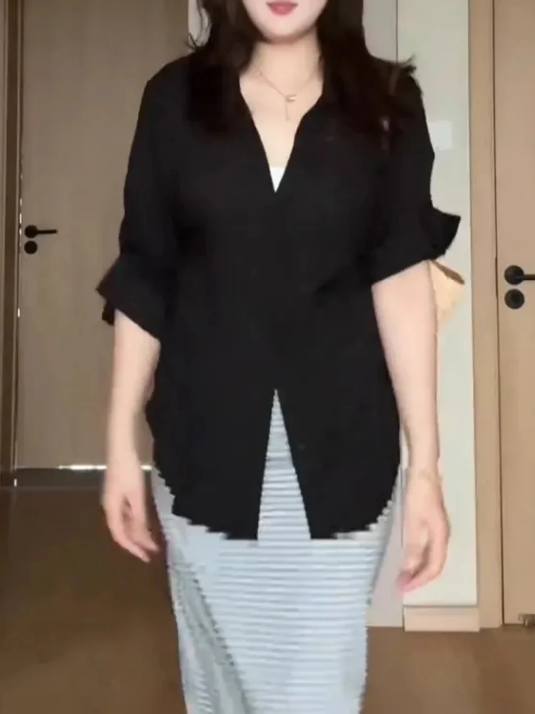 

Женская рубашка больших размеров в корейском стиле с длинным рукавом, приталенная, с асимметричным подолом, дышащая, удобная, для повседневной носки