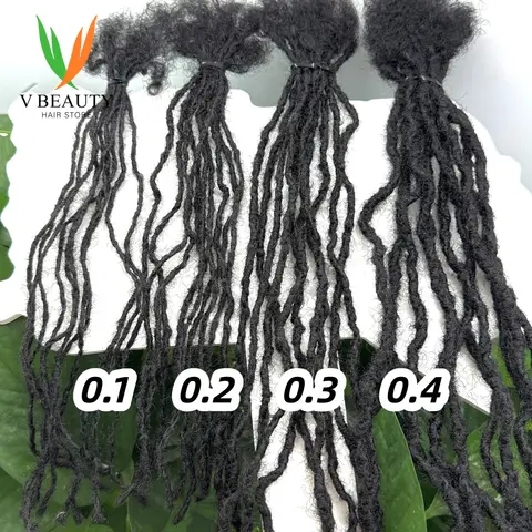 Customized 0.1-0.4cm Width Sisterlocks Dreadlock Extensions Width Handmade Interlock Human Hair Permanent Micro Locs for Women