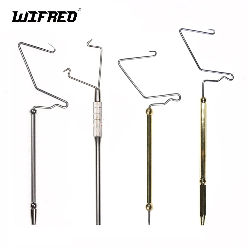 WIFREO 1PC Stainless Steel Fly Tying Whip Finisher Brass Rotating Fishing Fly Tying Tool Dry Fly Nymph Knotting Tools